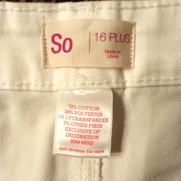 KOHL'S SO FAVORITE SHORTIE WHITE SHORTS 16 PLUS - Picture 4 of 7